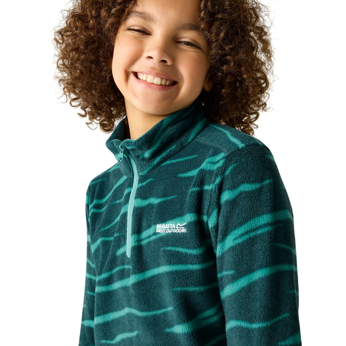 Mediterranea - Pack Shot - Regatta Childrens-Kids Hot Shot II Zebra Print Fleece Top