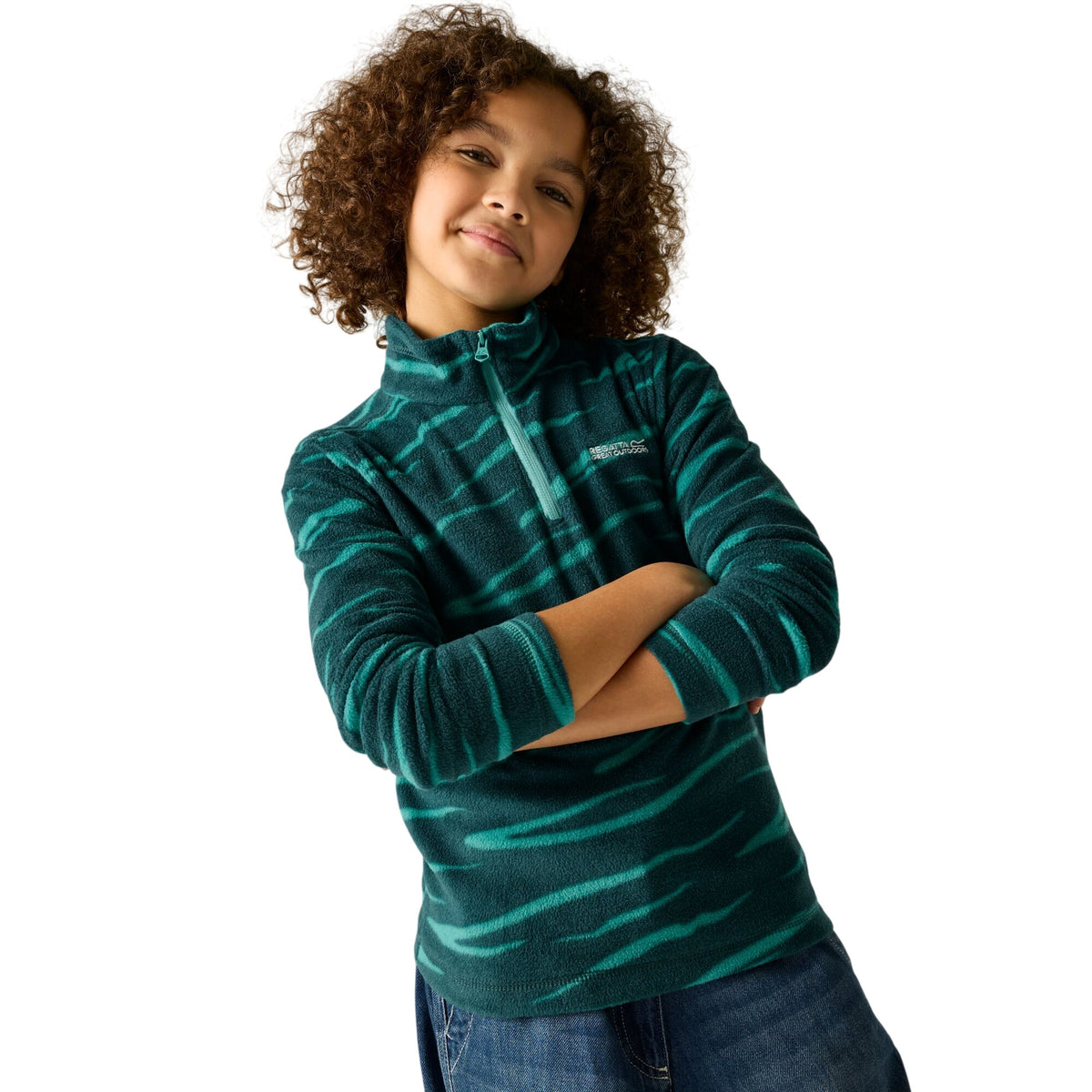 Mediterranea - Close up - Regatta Childrens-Kids Hot Shot II Zebra Print Fleece Top