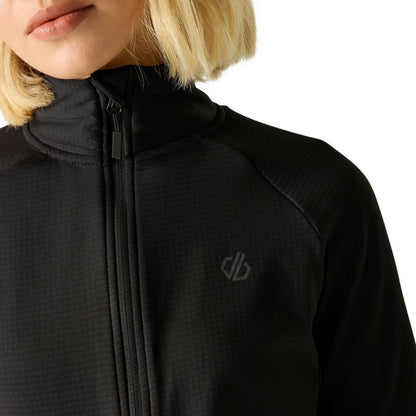 Black - Pack Shot - Dare 2B Womens-Ladies Lowline Core Stretch Full Zip Midlayer