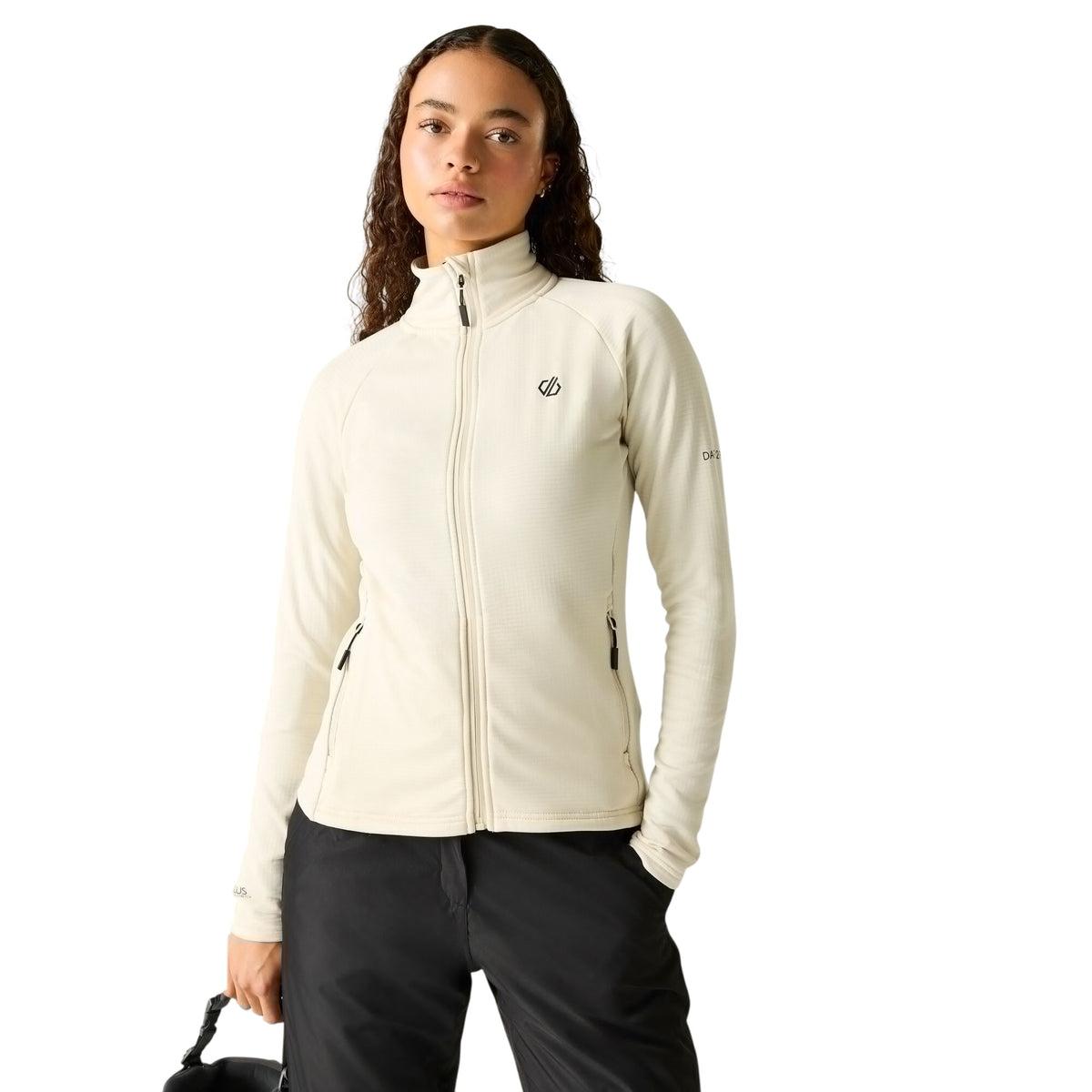 Almond Milk - Close up - Dare 2B Womens-Ladies Lowline Core Stretch Full Zip Midlayer