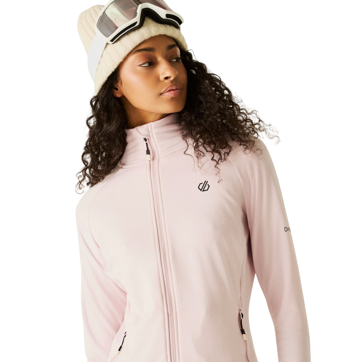 Pink Haze - Close up - Dare 2B Womens-Ladies Lowline Core Stretch Full Zip Midlayer