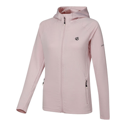 Pink Haze - Side - Dare 2B Womens-Ladies Ventura Stretch Hooded Midlayer