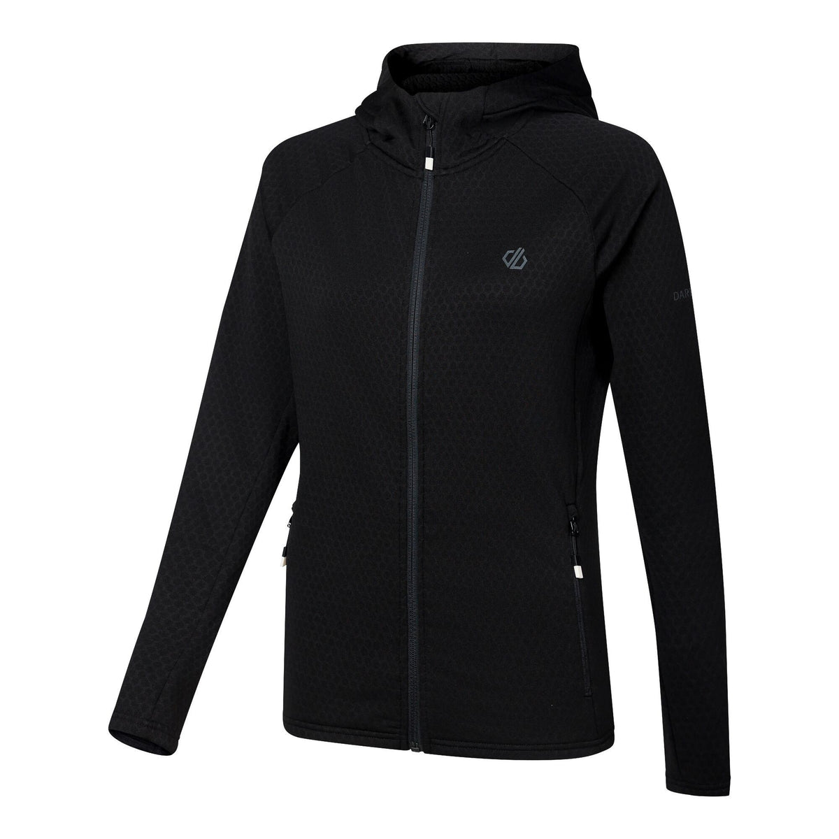 Black - Side - Dare 2B Womens-Ladies Ventura Stretch Hooded Midlayer