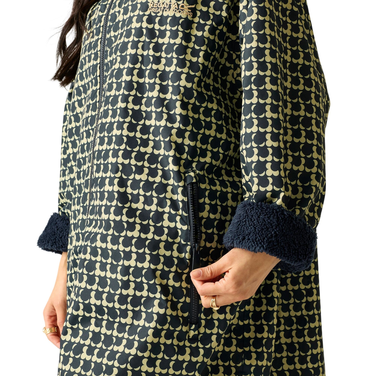 Navy - Pack Shot - Regatta Womens-Ladies Orla Kiely Eclipse Robe