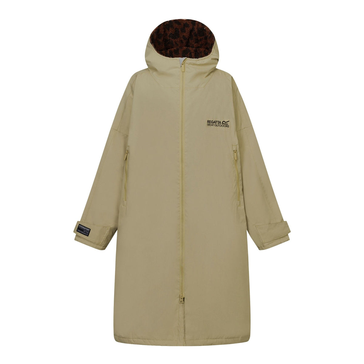 Barleycorn-Dark - Front - Regatta Unisex Adult Leopard Waterproof Changing Robe