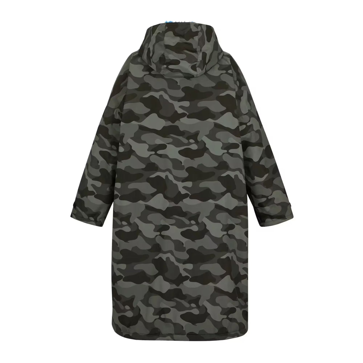 Grey-Sonic Blue - Back - Regatta Unisex Adult Camo Waterproof Changing Robe