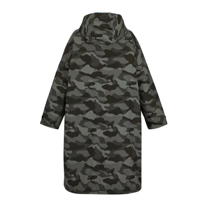 Grey-Sonic Blue - Back - Regatta Unisex Adult Camo Waterproof Changing Robe
