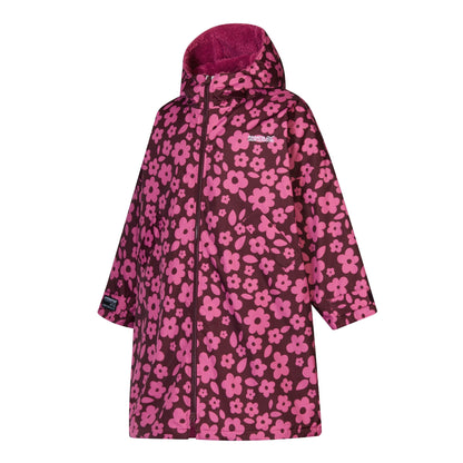 Violet Fig - Side - Regatta Childrens-Kids Floral Waterproof Changing Robe