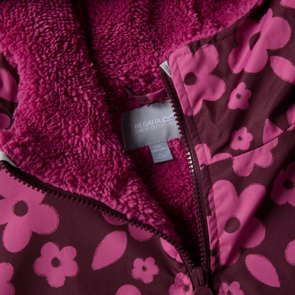 Violet Fig - Pack Shot - Regatta Childrens-Kids Floral Waterproof Changing Robe