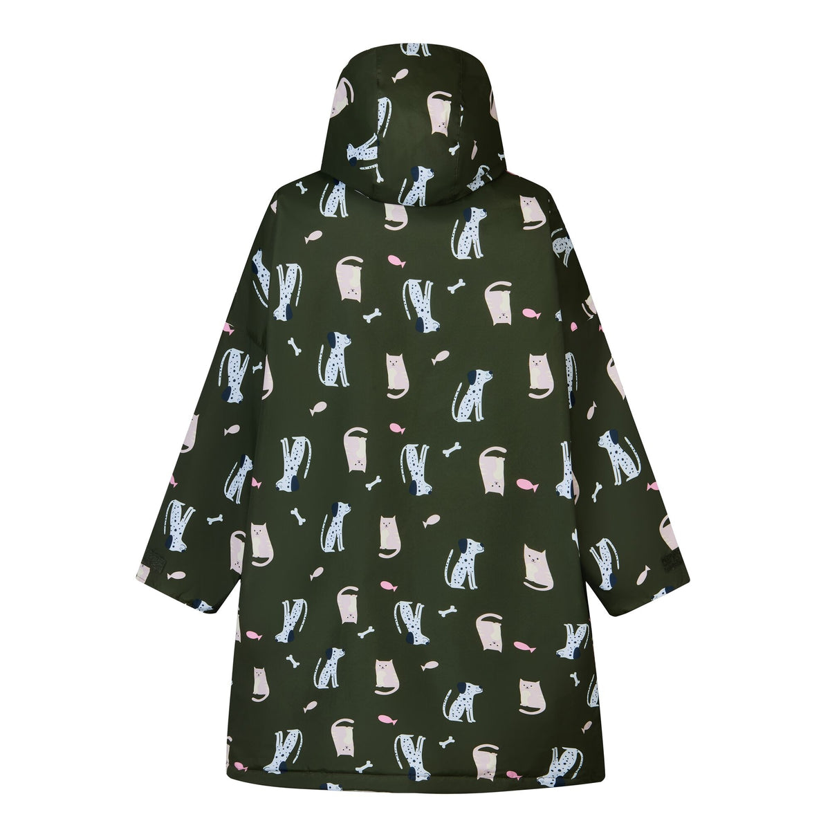 Dark Khaki - Back - Regatta Childrens-Kids Cats & Dogs Waterproof Changing Robe