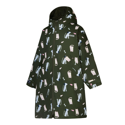 Dark Khaki - Side - Regatta Childrens-Kids Cats & Dogs Waterproof Changing Robe