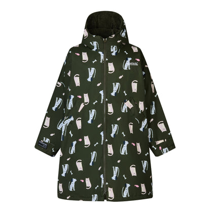 Dark Khaki - Front - Regatta Childrens-Kids Cats & Dogs Waterproof Changing Robe