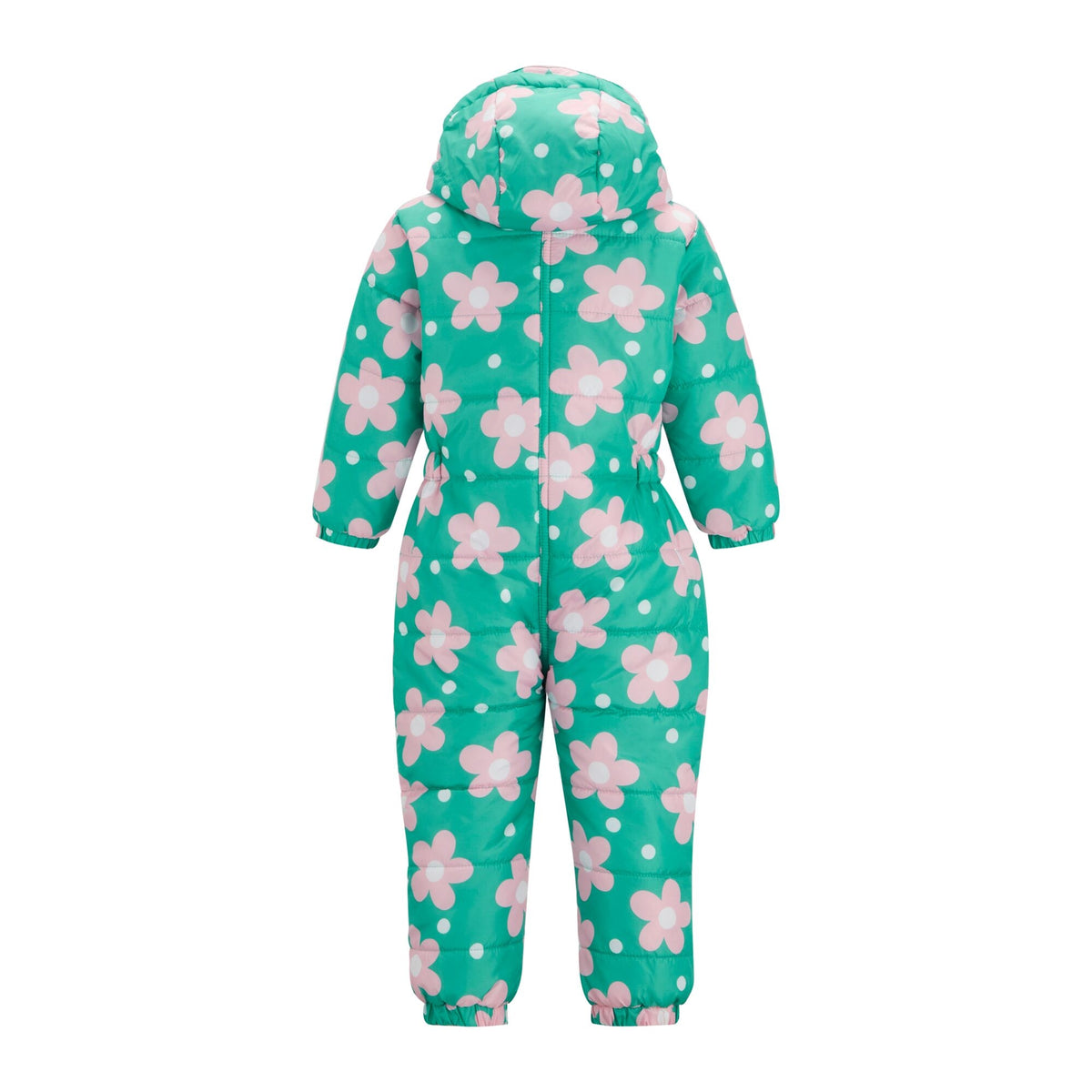 Emerald Green - Back - Regatta Childrens-Kids Penrose Floral Quilted Puddle Suit