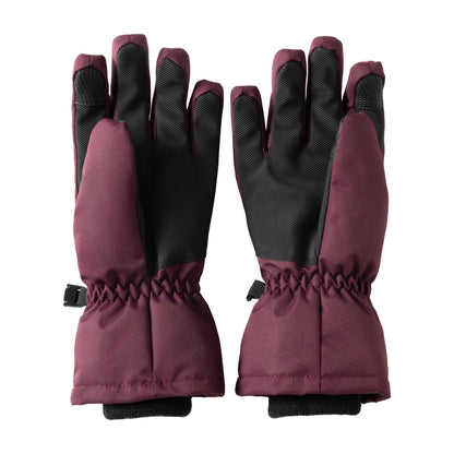 Fig-Violet - Back - Regatta Childrens-Kids Arlie Waterproof Leopard Ski Gloves