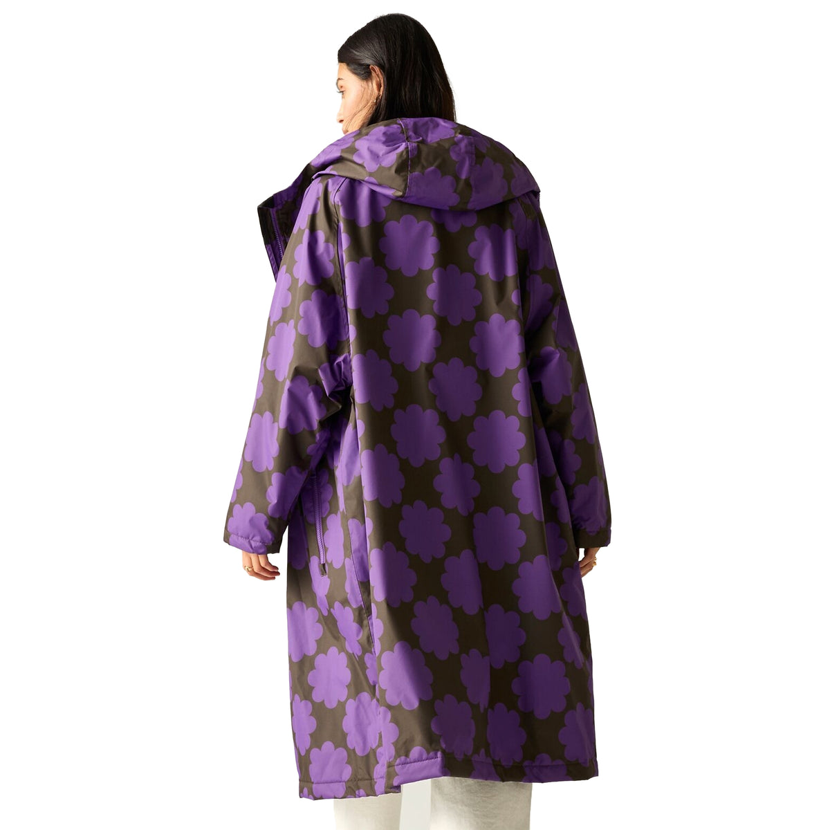 Purple - Back - Regatta Womens-Ladies Orla Kiely Sun Daisy Changing Robe