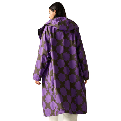 Purple - Back - Regatta Womens-Ladies Orla Kiely Sun Daisy Changing Robe