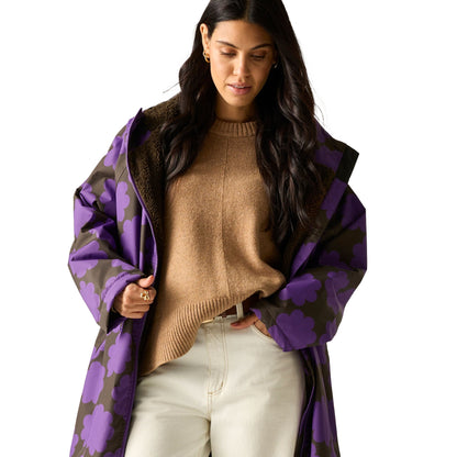 Purple - Pack Shot - Regatta Womens-Ladies Orla Kiely Sun Daisy Changing Robe