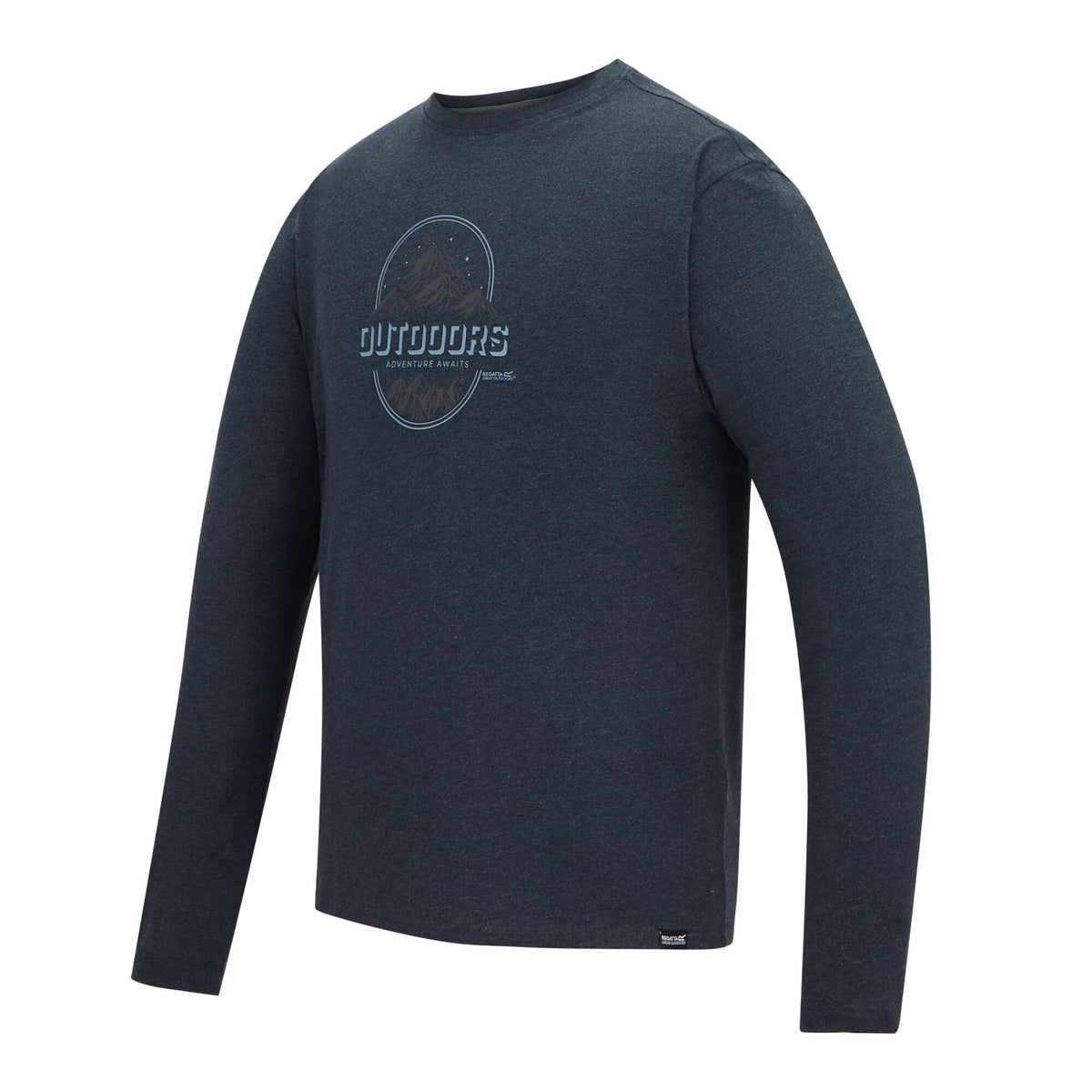 Navy - Side - Regatta Mens Maylow Outdoors Long-Sleeved T-Shirt