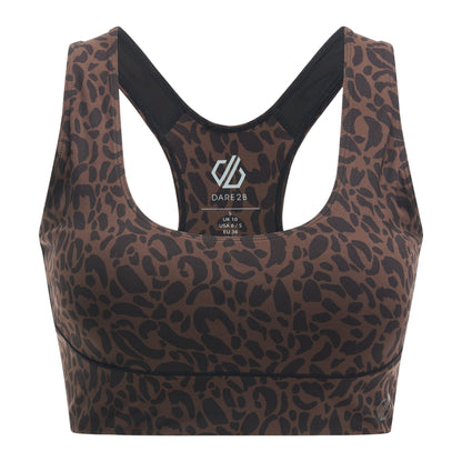 Hot Fudge - Front - Dare 2B Womens-Ladies Influential Leopard Print Sports Bra