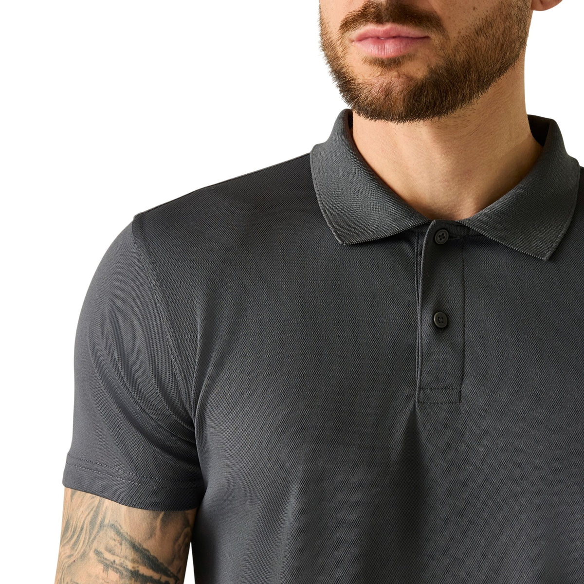 Solid Grey - Pack Shot - Regatta Professional Mens Pique Polo Shirt