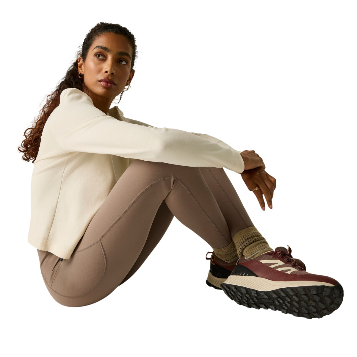Mocha - Close up - Regatta Womens-Ladies Outdoor Comfort Leggings