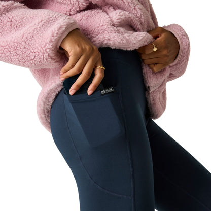 Navy - Pack Shot - Regatta Womens-Ladies Outdoor Comfort Leggings