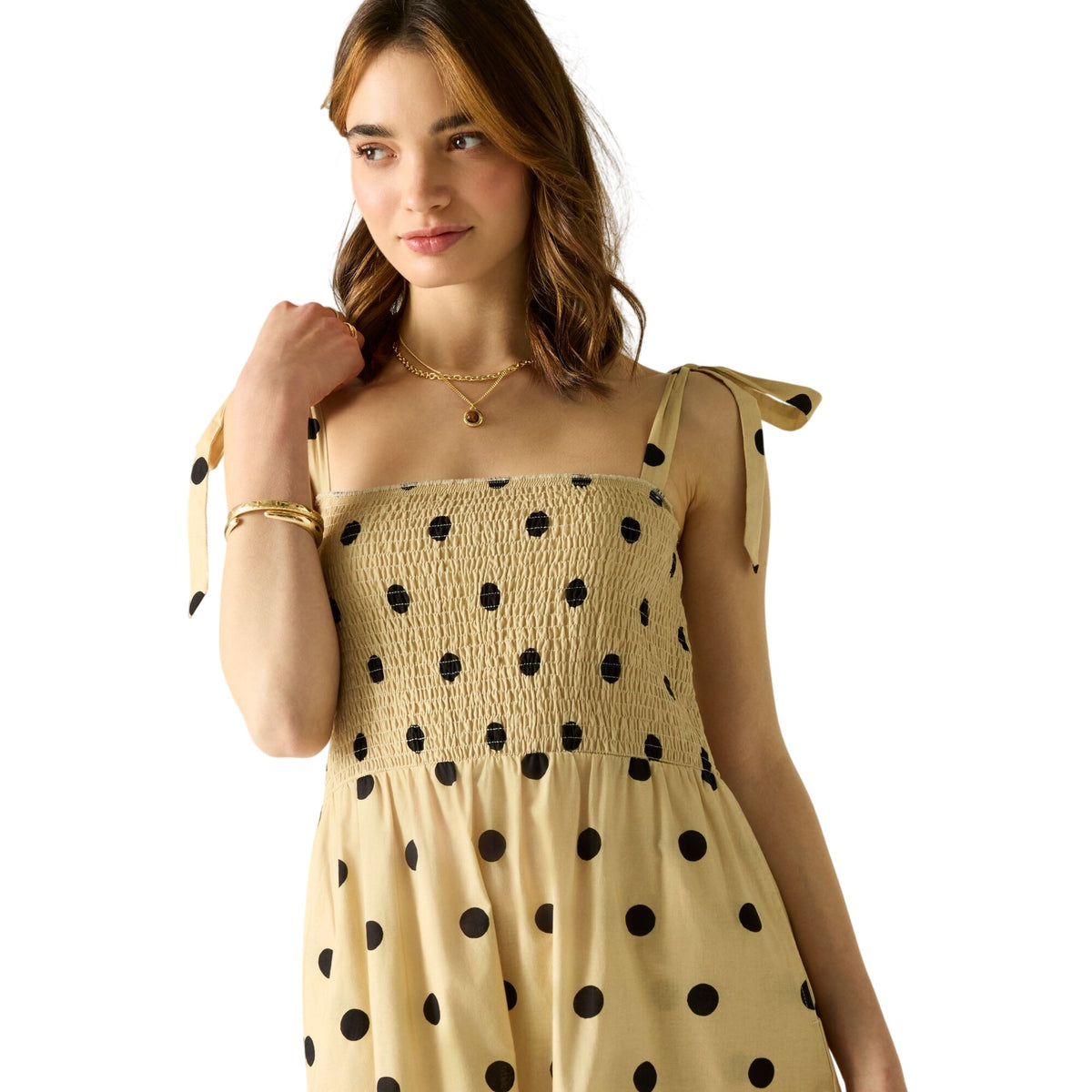 Cream - Pack Shot - Regatta Womens-Ladies Cath Kidston Spotted Dress
