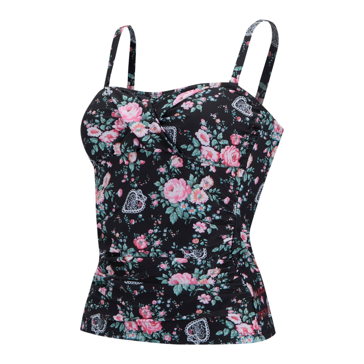 Black - Side - Regatta Womens-Ladies Cath Kidston Ditsy Print Tankini Top