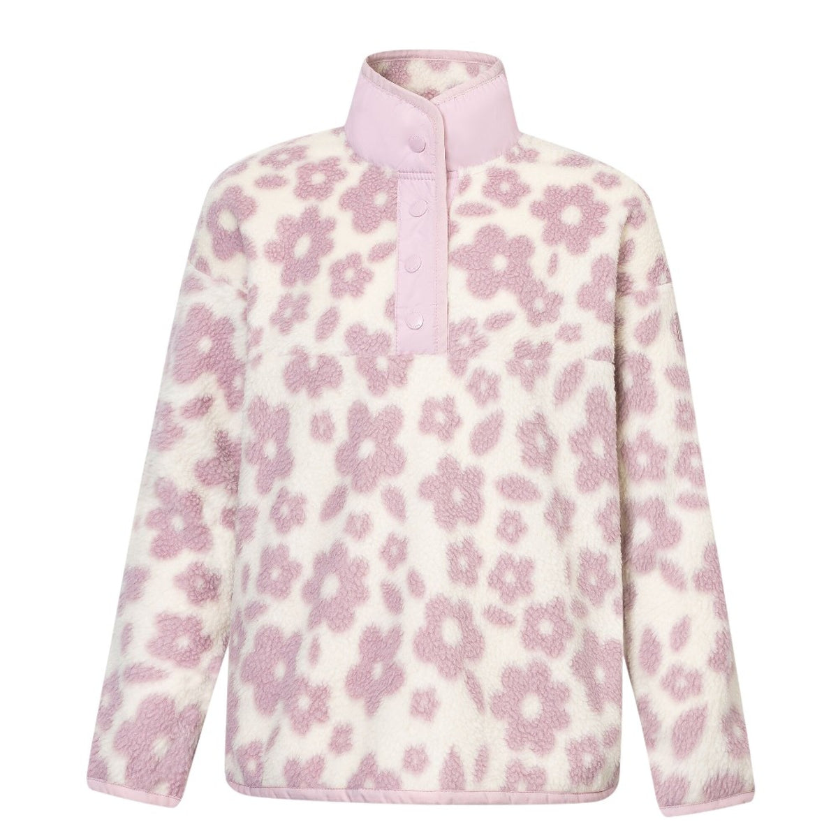 Vanilla-Powder Lilac - Front - Regatta Childrens-Kids Eva Floral Fleece Top