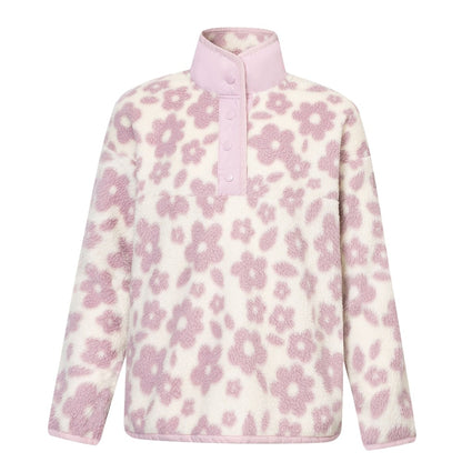 Vanilla-Powder Lilac - Front - Regatta Childrens-Kids Eva Floral Fleece Top