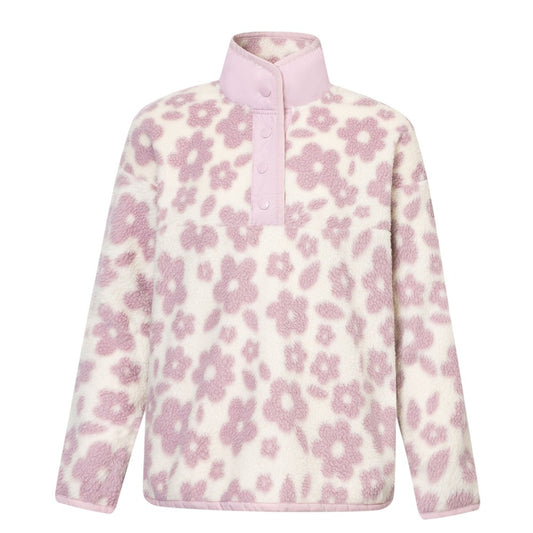 Vanilla-Powder Lilac - Front - Regatta Childrens-Kids Eva Floral Fleece Top