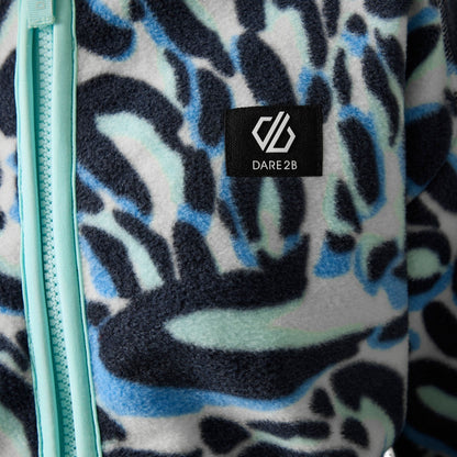 Blue - Pack Shot - Dare 2B Childrens-Kids Wing It Animal Print Full Zip Fleece Jacket