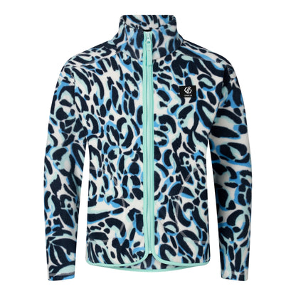 Blue - Front - Dare 2B Childrens-Kids Wing It Animal Print Full Zip Fleece Jacket