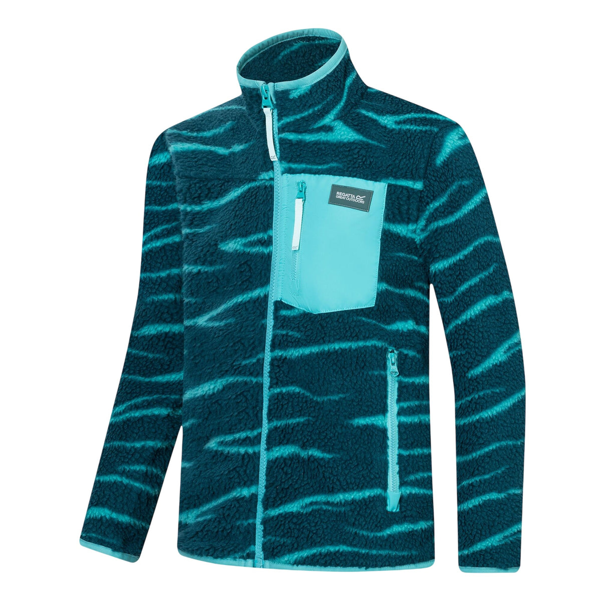 Mediterranea - Side - Regatta Childrens-Kids Frankie Zebra Print Full Zip Fleece Jacket