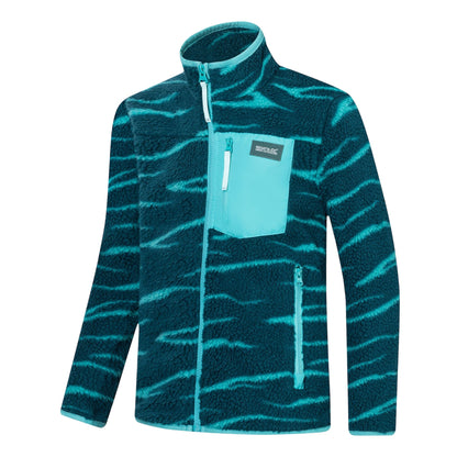 Mediterranea - Side - Regatta Childrens-Kids Frankie Zebra Print Full Zip Fleece Jacket