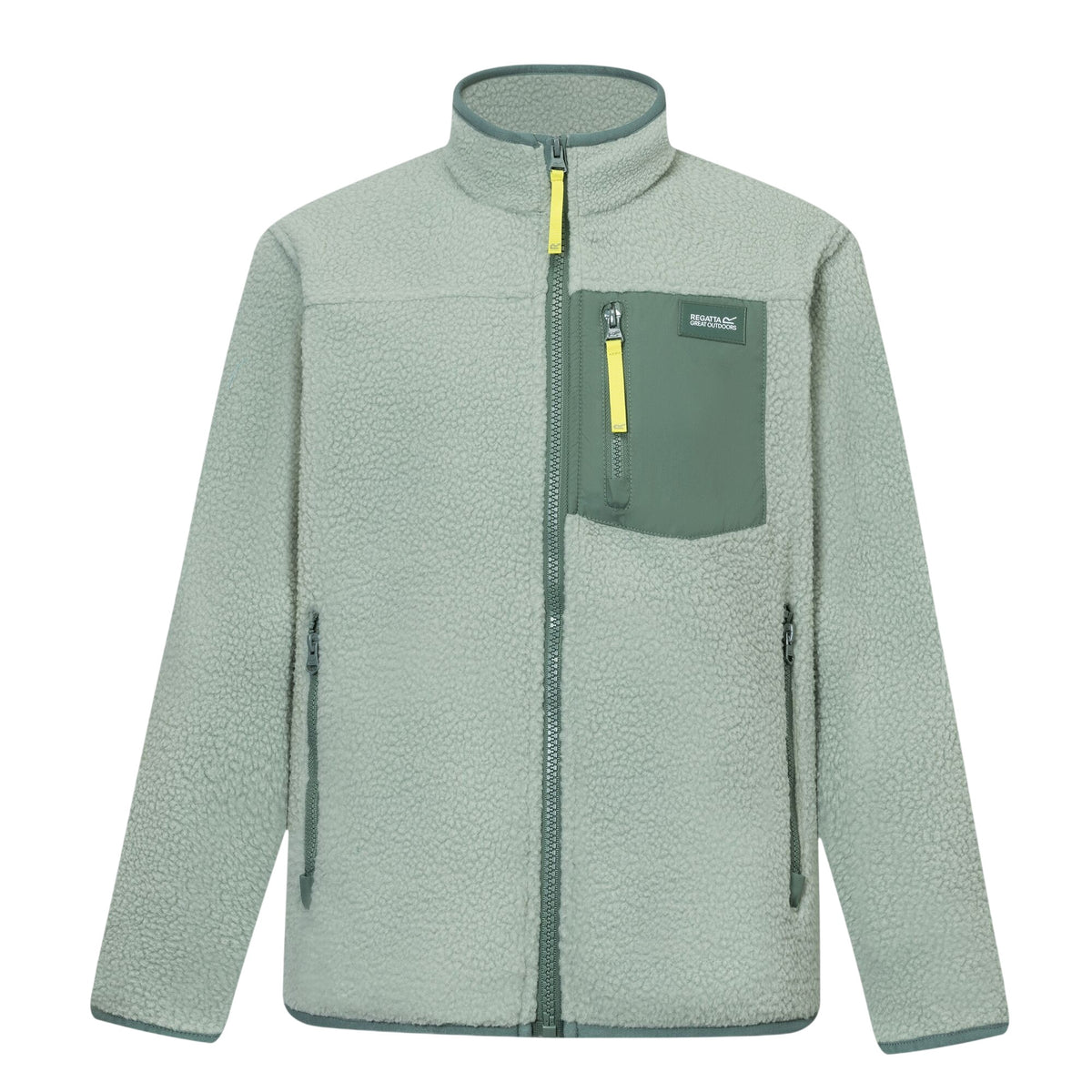Glacier Green-Dark Forest Green - Front - Regatta Childrens-Kids Frankie Colour Block Fleece Jacket