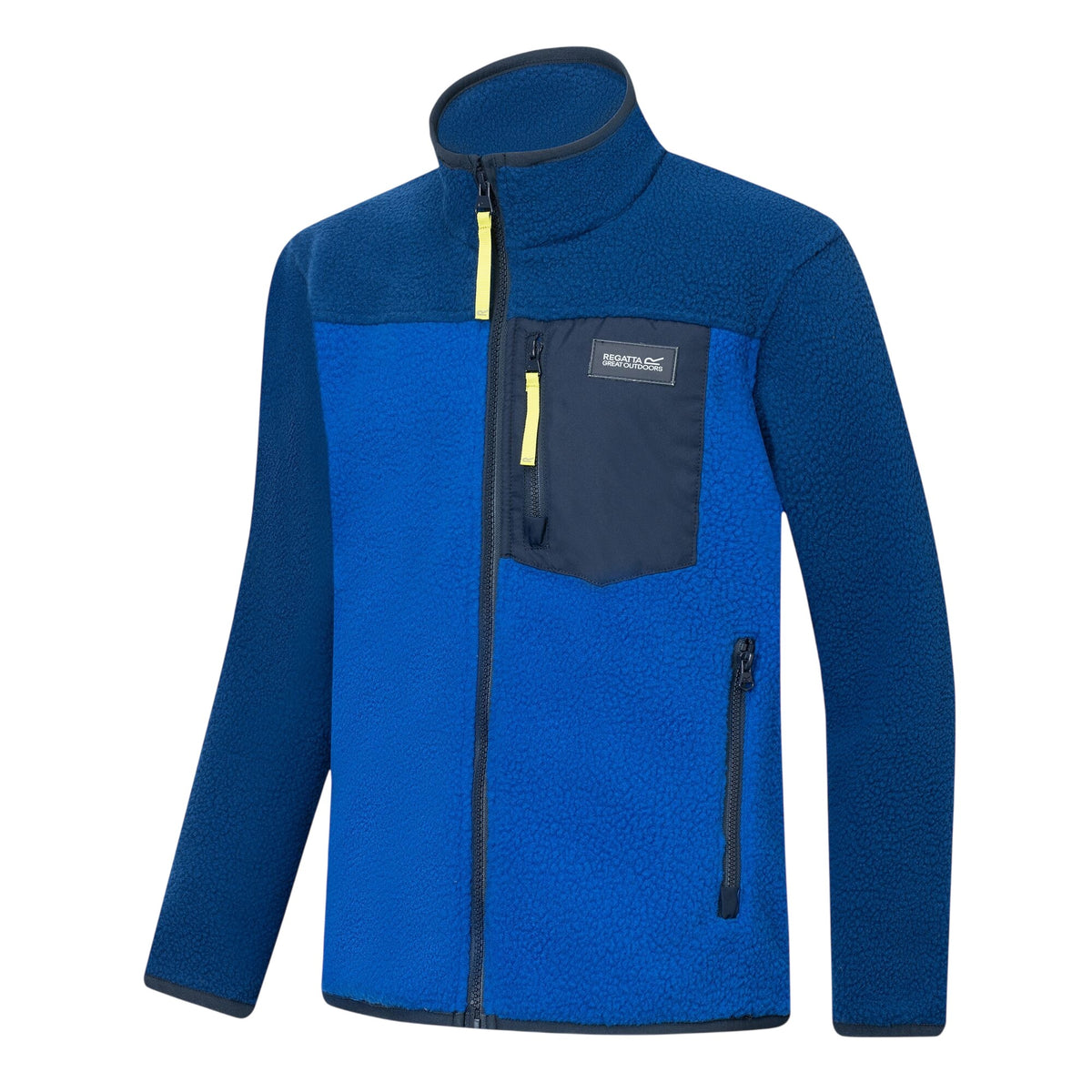 Aviator Blue-Olympian Blue - Side - Regatta Childrens-Kids Frankie Colour Block Fleece Jacket