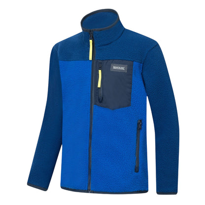 Aviator Blue-Olympian Blue - Side - Regatta Childrens-Kids Frankie Colour Block Fleece Jacket