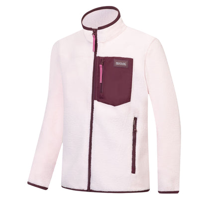 Pink Haze-Fig - Side - Regatta Childrens-Kids Frankie Colour Block Fleece Jacket