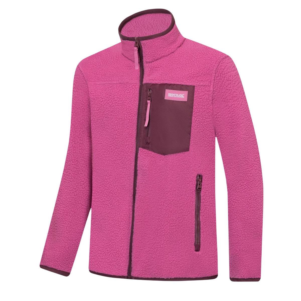 Violet Fig - Side - Regatta Childrens-Kids Frankie Colour Block Fleece Jacket