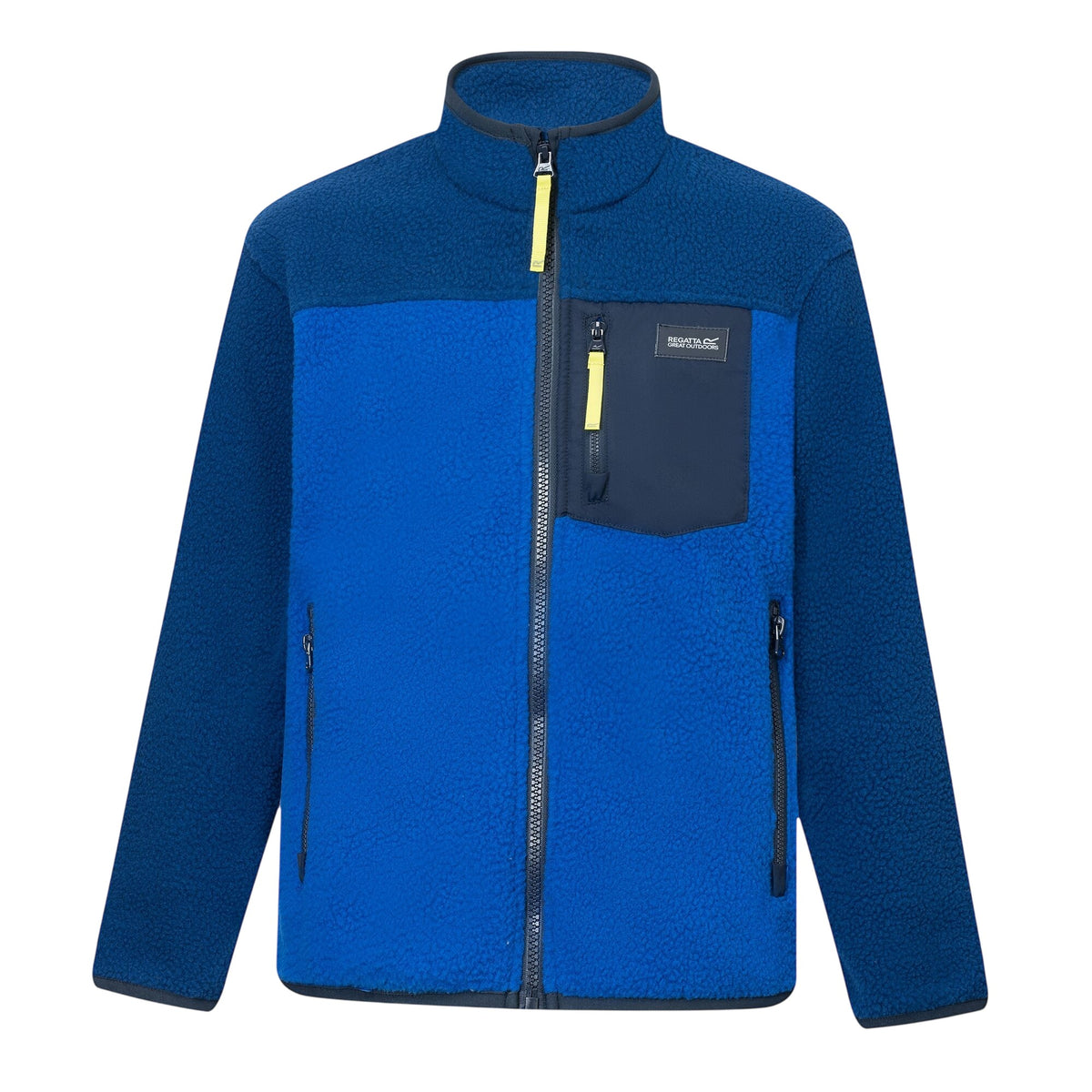 Aviator Blue-Olympian Blue - Front - Regatta Childrens-Kids Frankie Colour Block Fleece Jacket