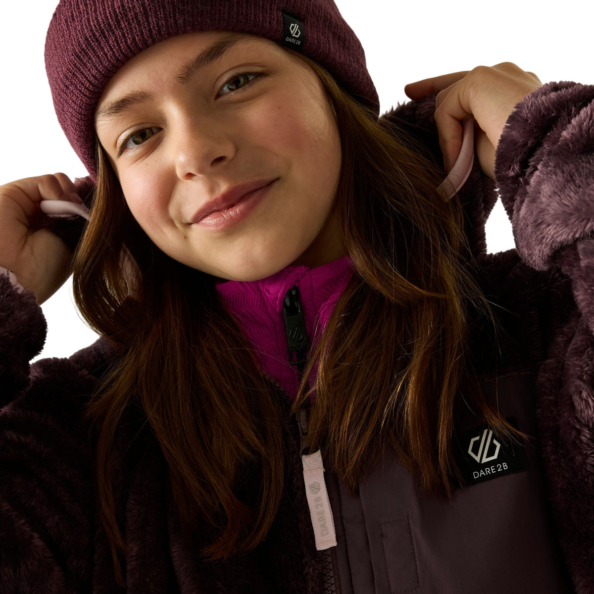 Huckleberry-Pink Haze - Pack Shot - Dare 2B Childrens-Kids Powder Fleece Jacket