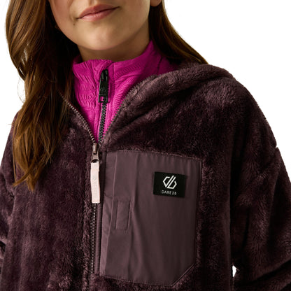Huckleberry-Pink Haze - Close up - Dare 2B Childrens-Kids Powder Fleece Jacket