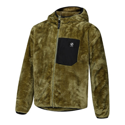 Martini Olive-Black - Side - Dare 2B Childrens-Kids Powder Fleece Jacket