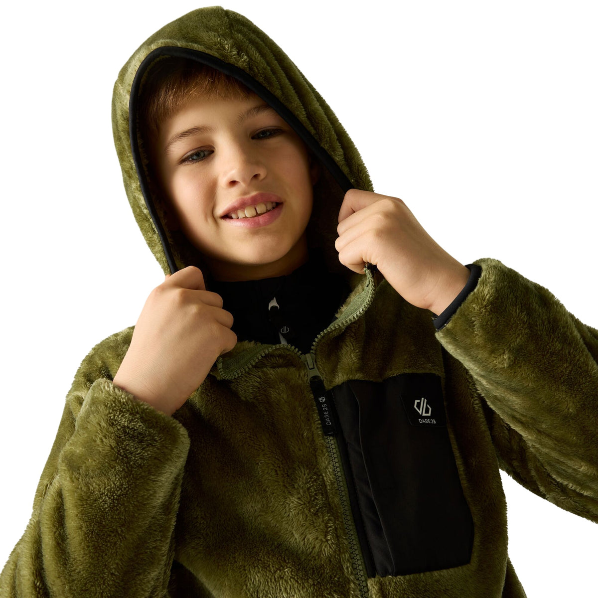 Martini Olive-Black - Lifestyle - Dare 2B Childrens-Kids Powder Fleece Jacket