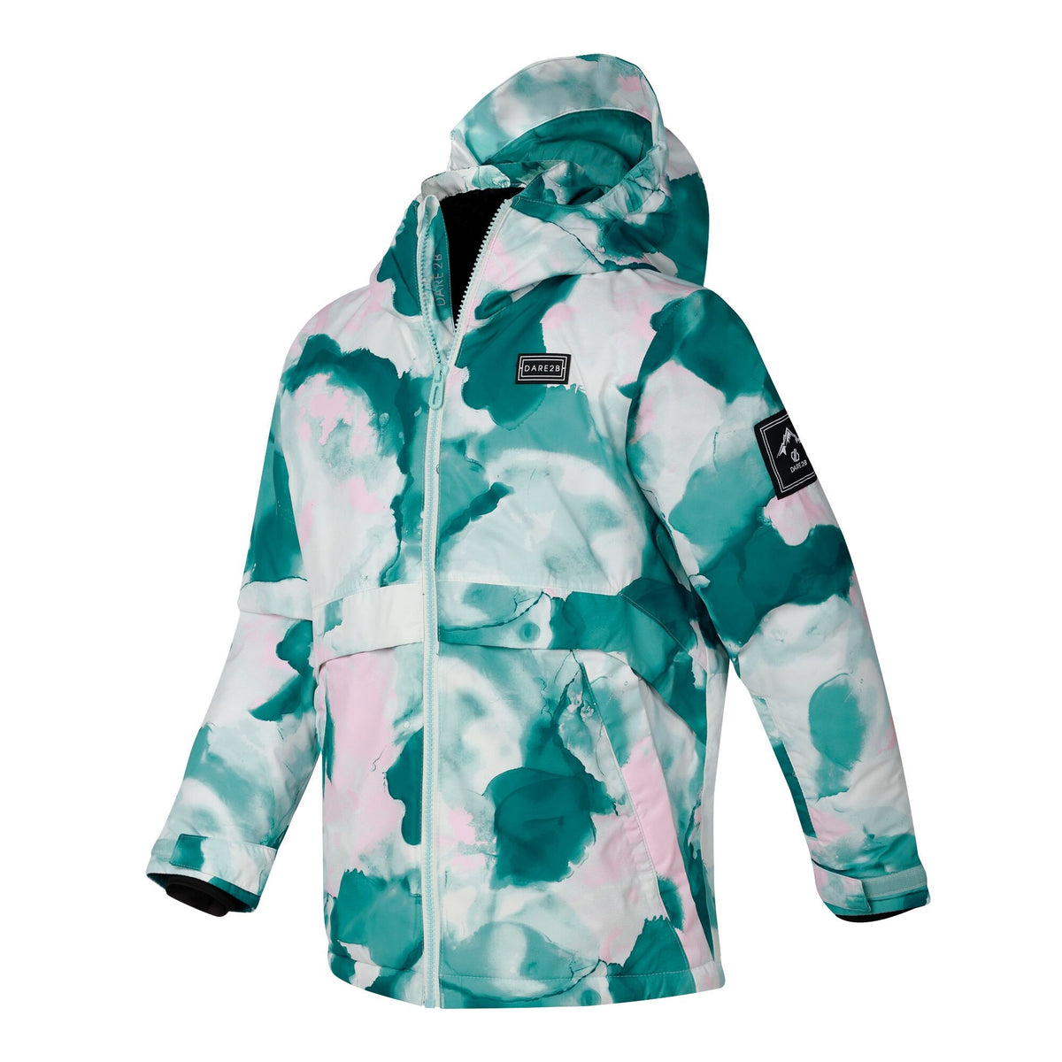 Teal - Side - Dare 2B Childrens-Kids Wing It Marble Ski Jacket