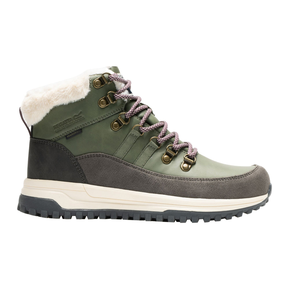 Dark Khaki-Fig - Front - Regatta Womens-Ladies Elbourne Walking Boots
