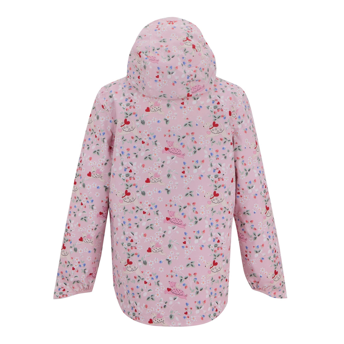 Pink - Back - Cath Kidston Girls Puppy Waterproof Jacket