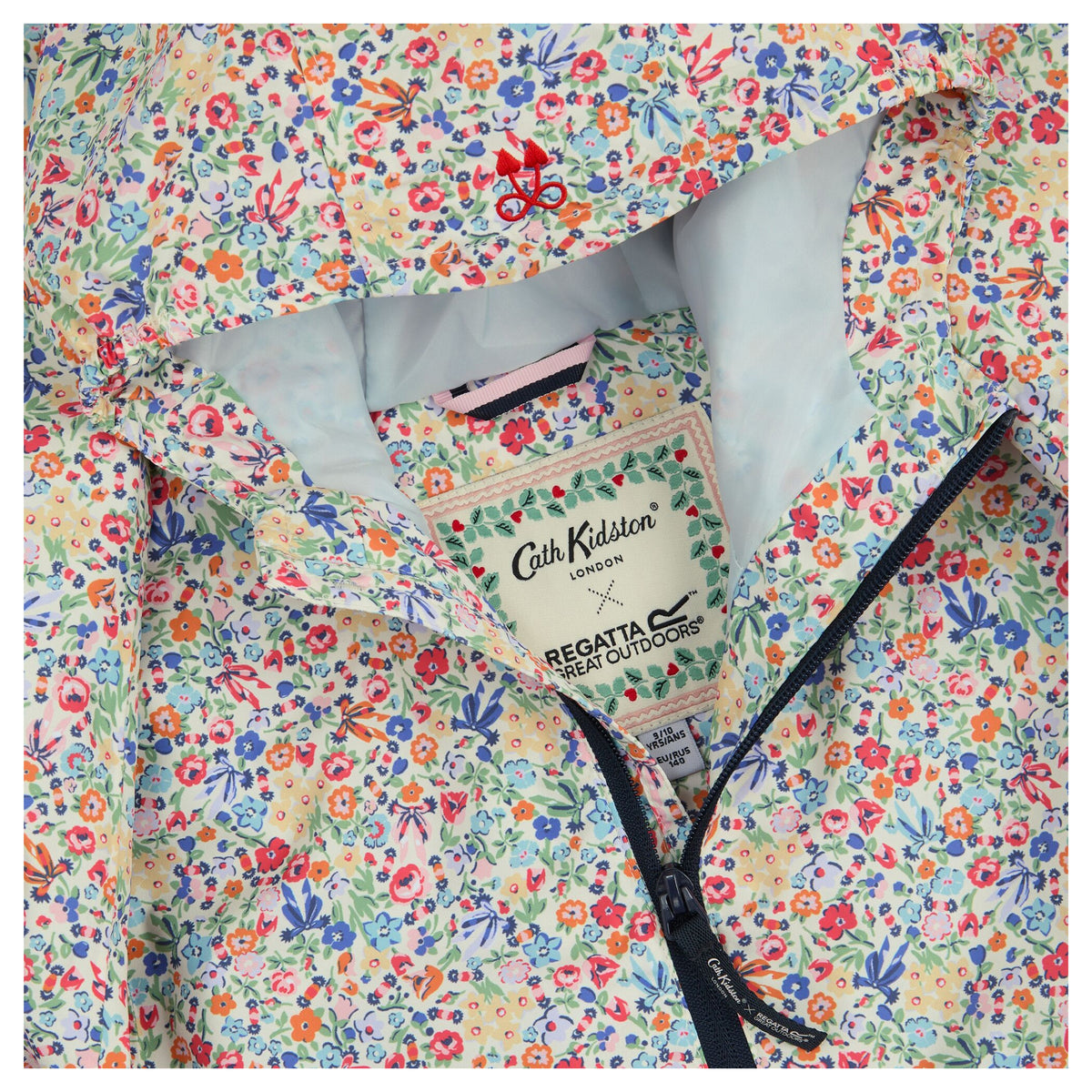 Powder Lilac-Pink Haze - Pack Shot - Regatta Girls Cath Kidston Floral Waterproof Jacket