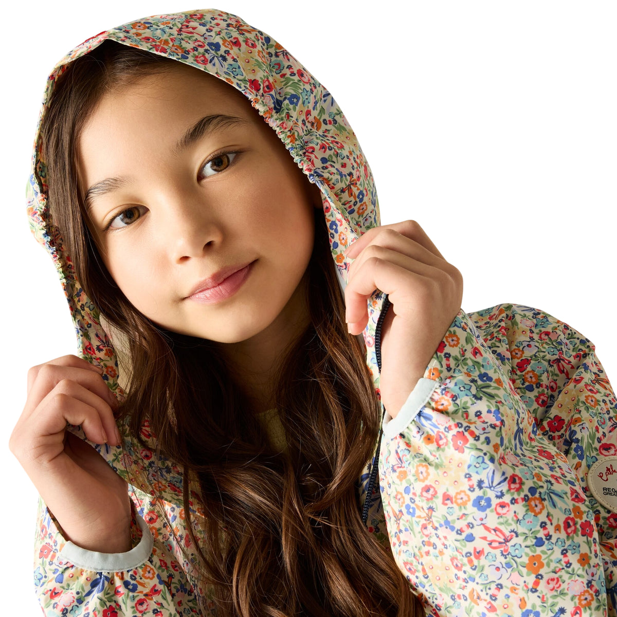 Powder Lilac-Pink Haze - Close up - Regatta Girls Cath Kidston Floral Waterproof Jacket
